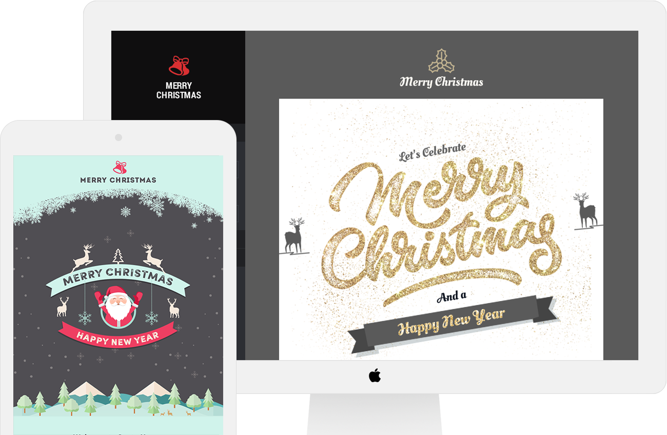 Christmas and new year responsive email template with builder