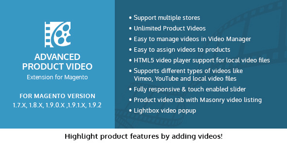 Advanced product  video extension for magento