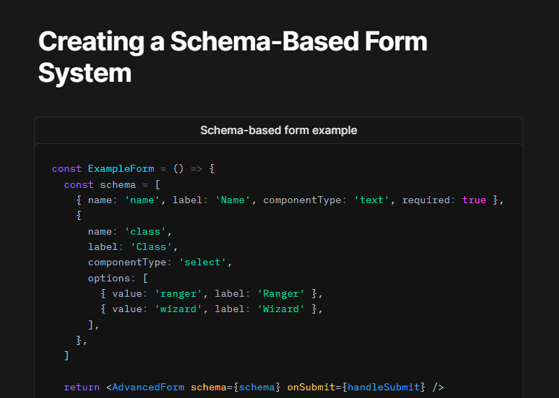 Creating a Schema-based Form System